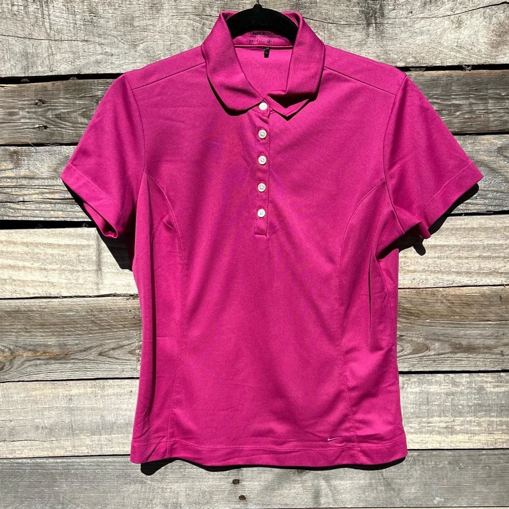 ⛳️NIKE Golf {Dri Fit} Magenta Lightweight Moisture Wicking Breathable Polo Top M
